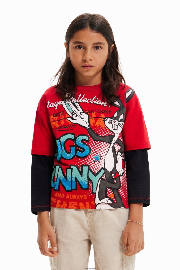 Desigual Boy Bugs Bunny double-sleeve T-shirt Clothing PFVZ0B1796