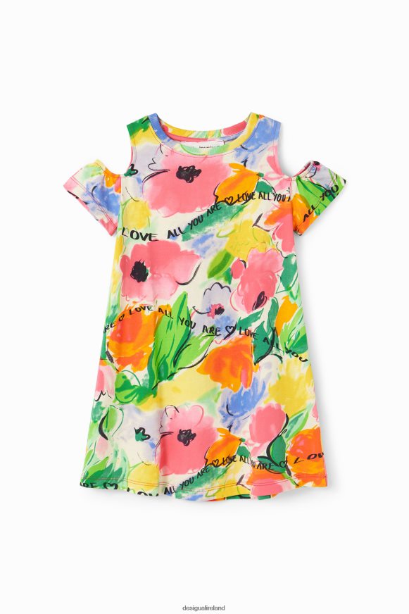 Desigual Girl Cut-out floral T-shirt dress Clothing PFVZ0B1867