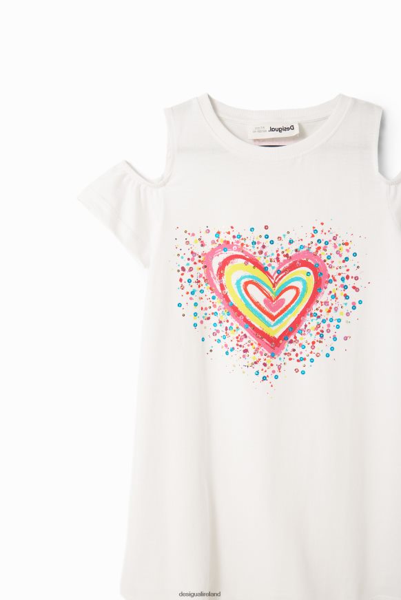 Desigual Girl Heart cut-out T-shirt dress Clothing PFVZ0B1842