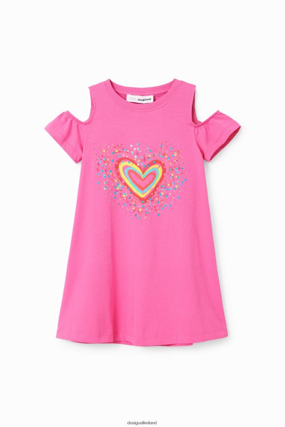 Desigual Girl Heart cut-out T-shirt dress Clothing PFVZ0B1846