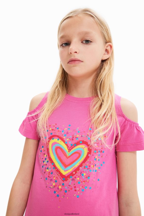 Desigual Girl Heart cut-out T-shirt dress Clothing PFVZ0B1846