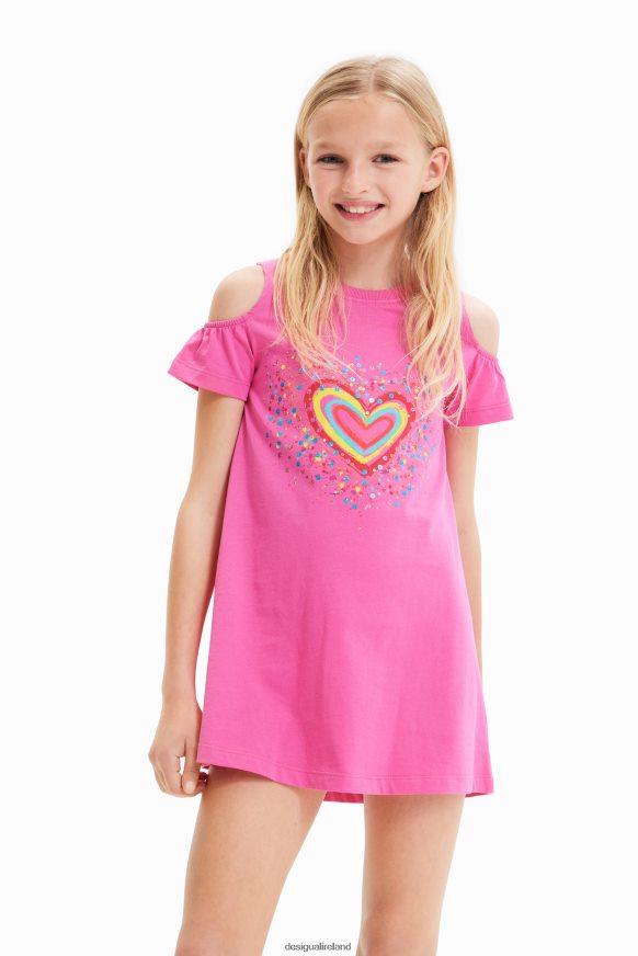 Desigual Girl Heart cut-out T-shirt dress Clothing PFVZ0B1846