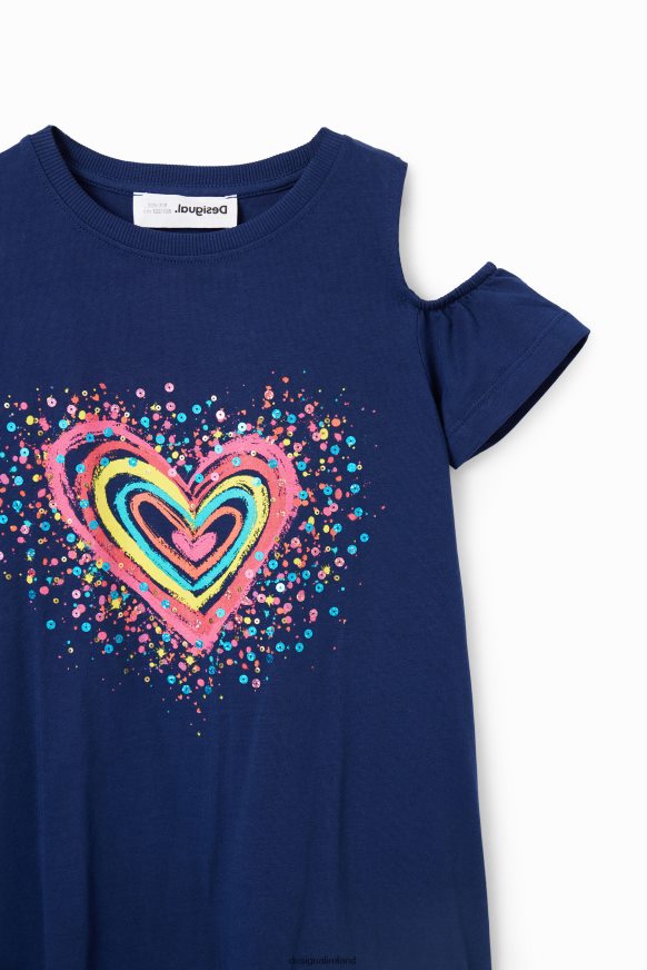 Desigual Girl Heart cut-out T-shirt dress Clothing PFVZ0B1865