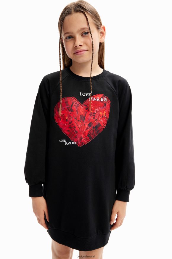 Desigual Girl Heart sweatshirt dress Clothing PFVZ0B1851