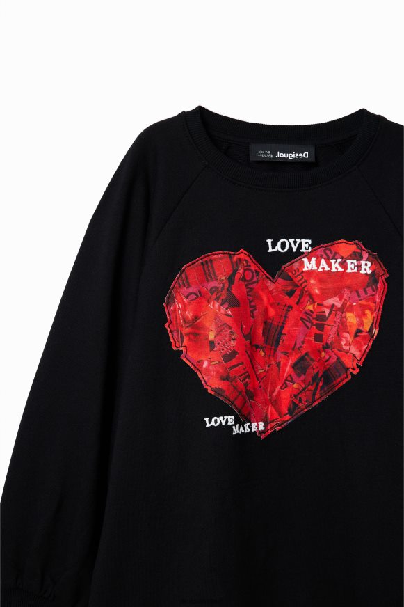 Desigual Girl Heart sweatshirt dress Clothing PFVZ0B1851