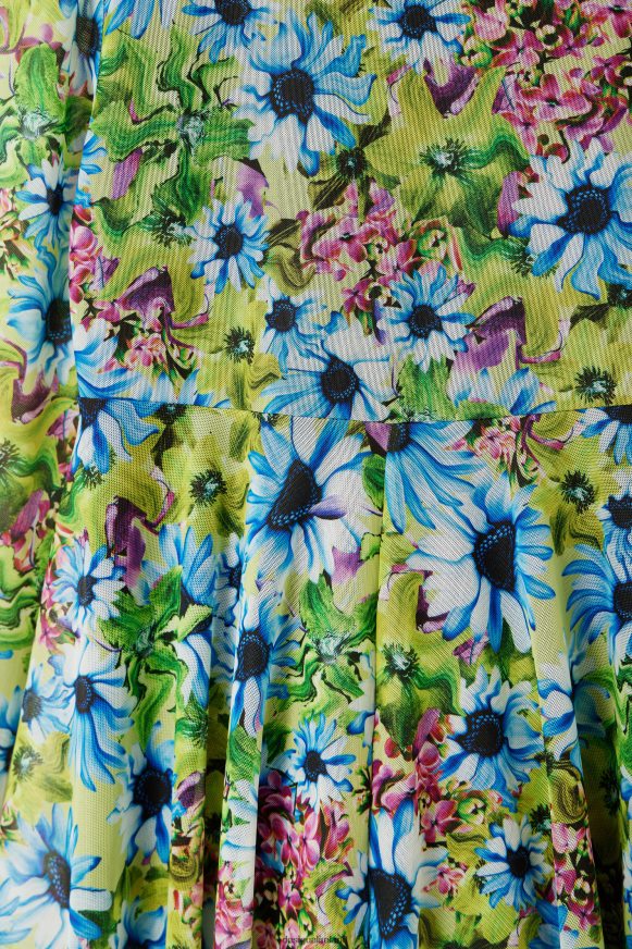 Desigual Girl Long-sleeve tulle floral dress Clothing PFVZ0B1799
