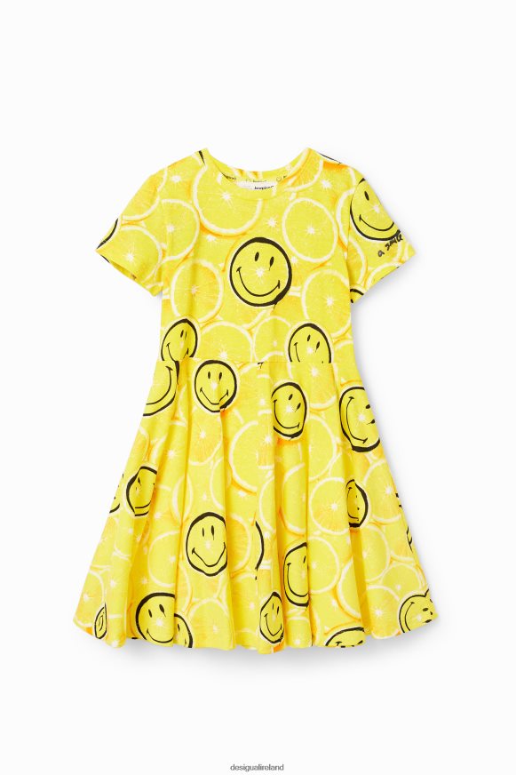 Desigual Girl Smiley lemon dress Clothing PFVZ0B1835