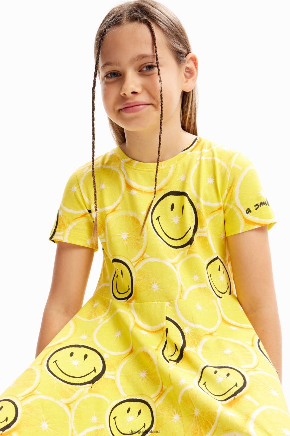 Desigual Girl Smiley lemon dress Clothing PFVZ0B1835