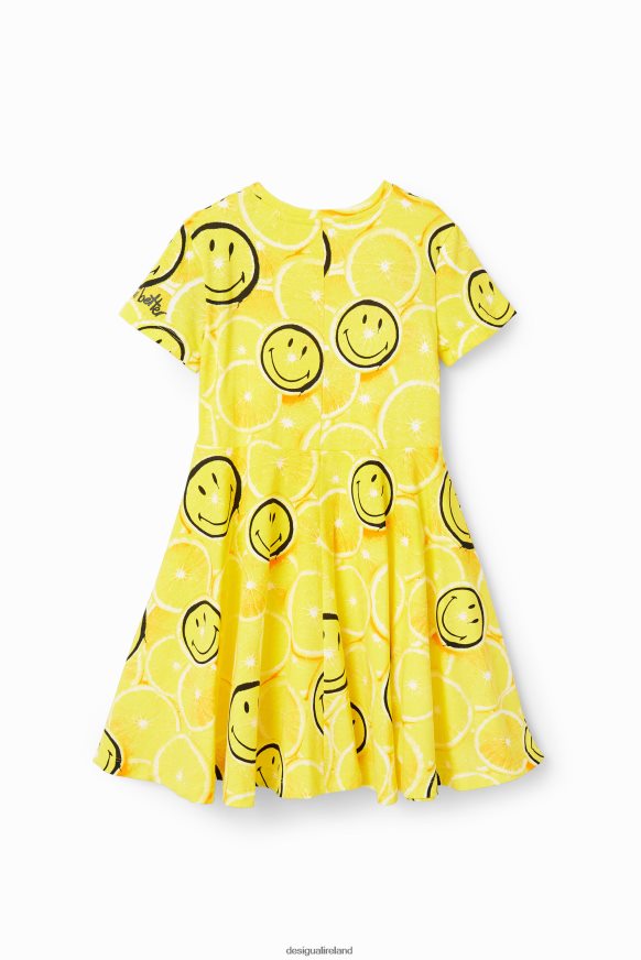 Desigual Girl Smiley lemon dress Clothing PFVZ0B1835