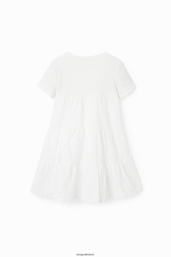 Desigual Girl Swiss embroidery combination dress Clothing PFVZ0B1155