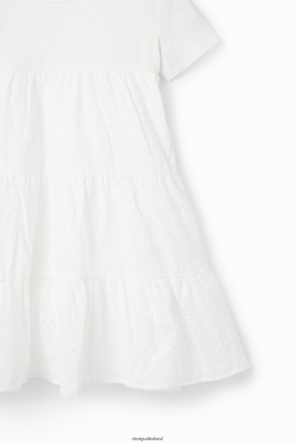 Desigual Girl Swiss embroidery combination dress Clothing PFVZ0B1155
