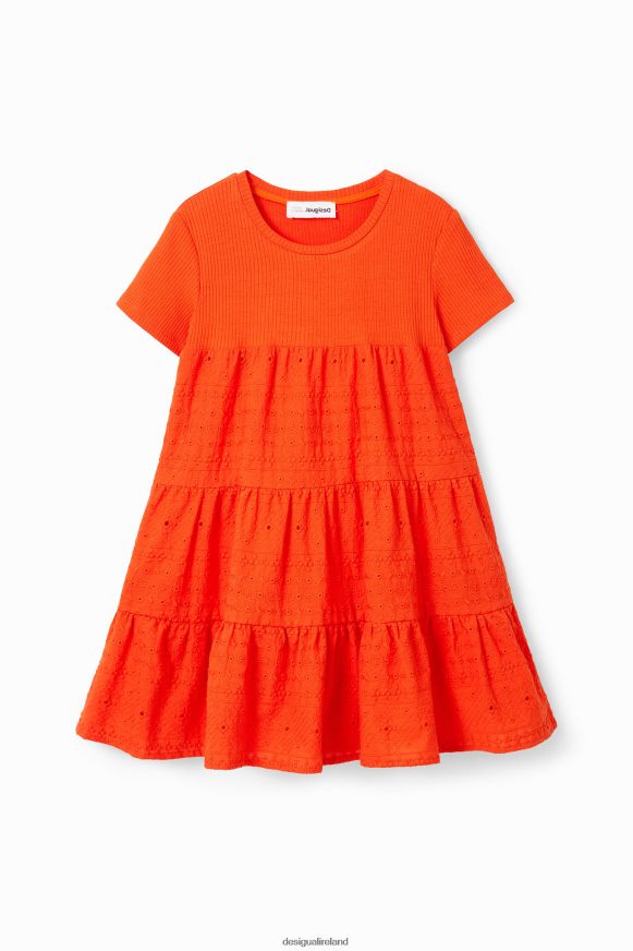 Desigual Girl Swiss embroidery combination dress Clothing PFVZ0B1156