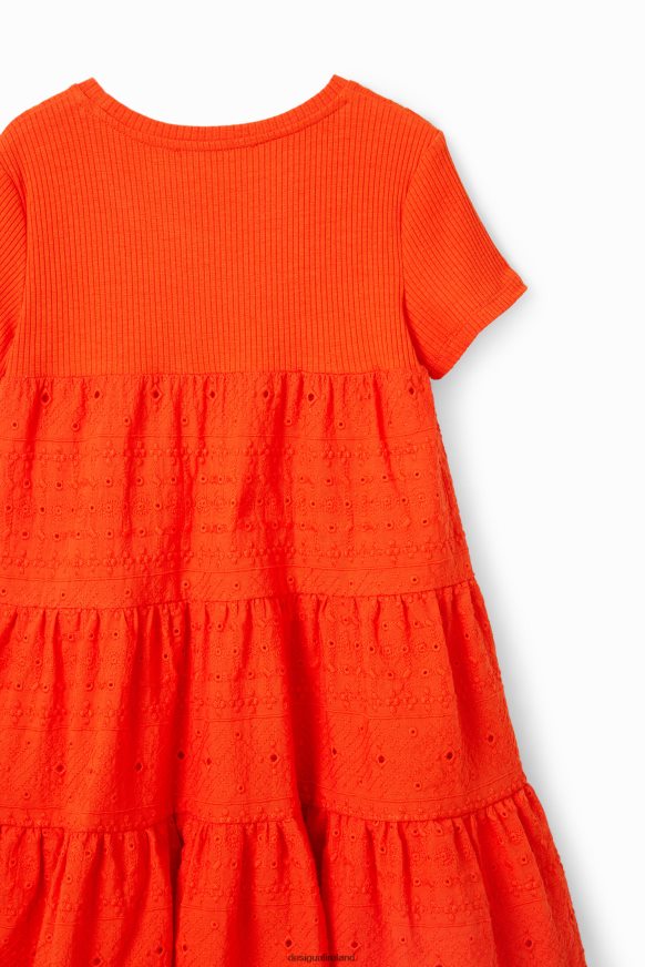Desigual Girl Swiss embroidery combination dress Clothing PFVZ0B1156
