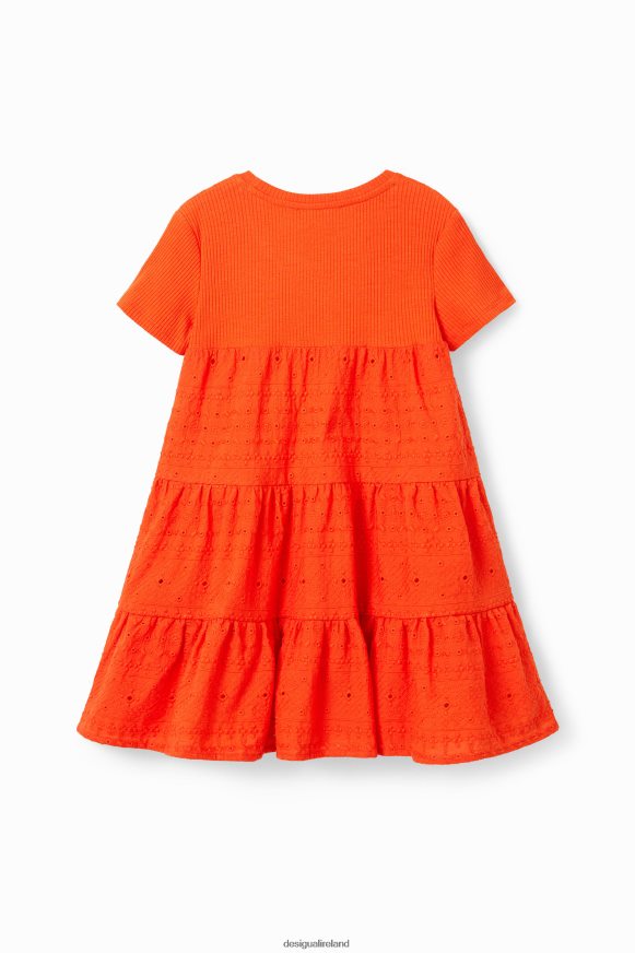 Desigual Girl Swiss embroidery combination dress Clothing PFVZ0B1156