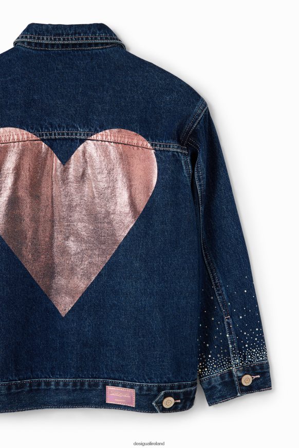 Desigual Girl Heart denim trucker jacket Clothing PFVZ0B1772