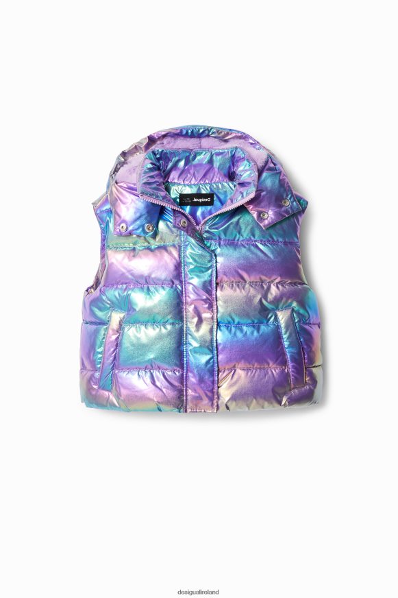 Desigual Girl Iridescent padded gilet Clothing PFVZ0B1853