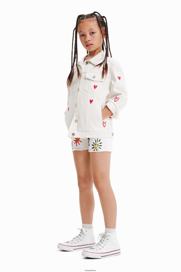Desigual Girl Oversize heart denim jacket Clothing PFVZ0B1825