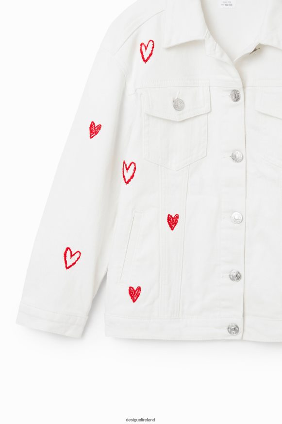 Desigual Girl Oversize heart denim jacket Clothing PFVZ0B1825