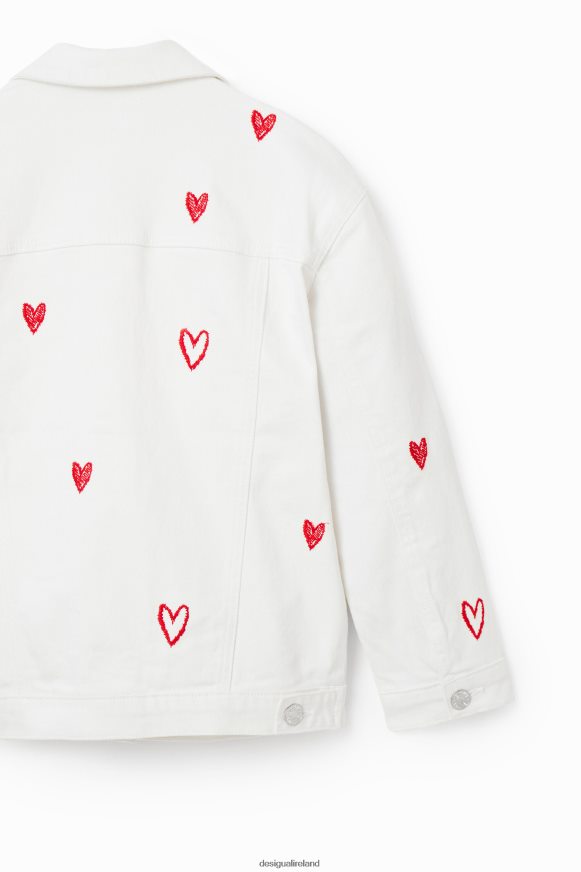 Desigual Girl Oversize heart denim jacket Clothing PFVZ0B1825
