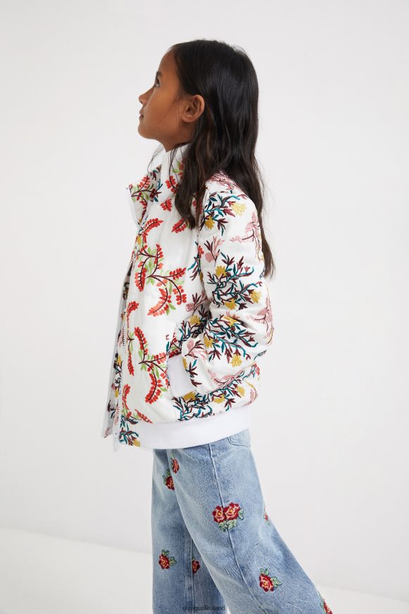 Desigual Girl Quilted floral jacket Clothing PFVZ0B1885