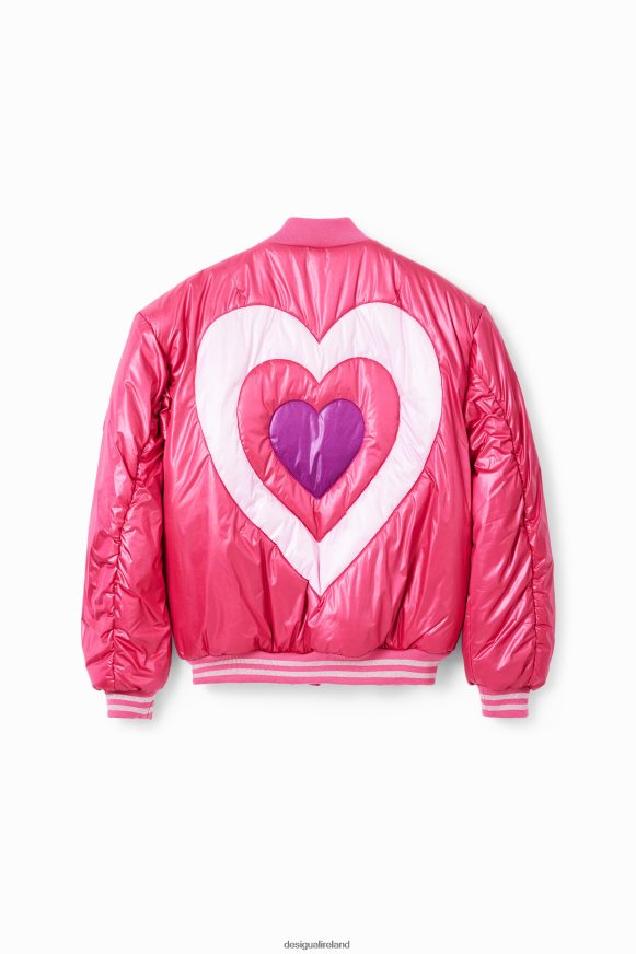Desigual Girl Quilted heart bomber jacket Clothing PFVZ0B1769