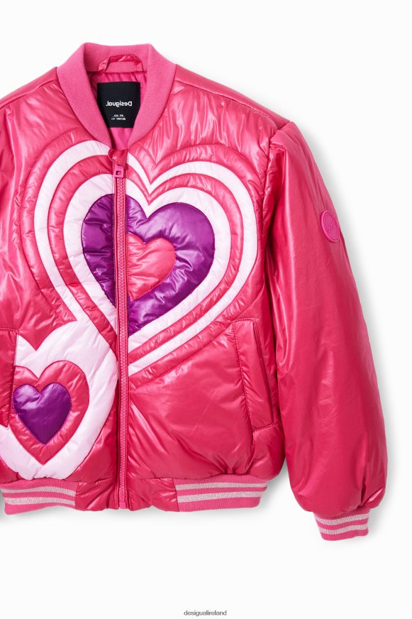 Desigual Girl Quilted heart bomber jacket Clothing PFVZ0B1769
