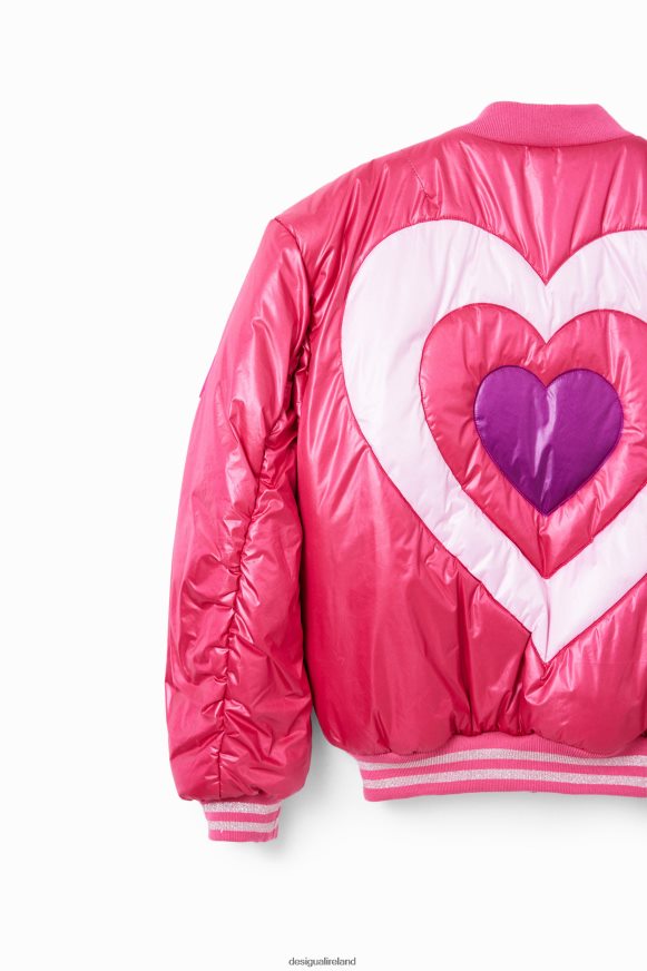 Desigual Girl Quilted heart bomber jacket Clothing PFVZ0B1769
