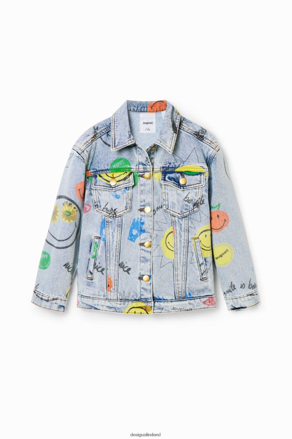 Desigual Girl Smiley denim jacket Clothing PFVZ0B1165