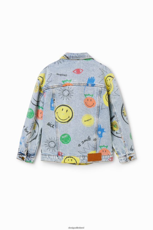 Desigual Girl Smiley denim jacket Clothing PFVZ0B1165
