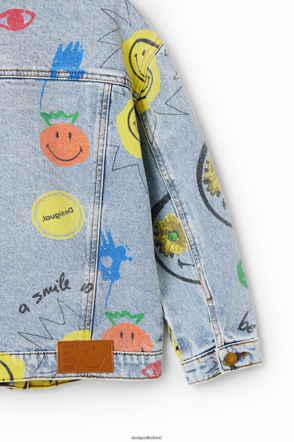 Desigual Girl Smiley denim jacket Clothing PFVZ0B1165