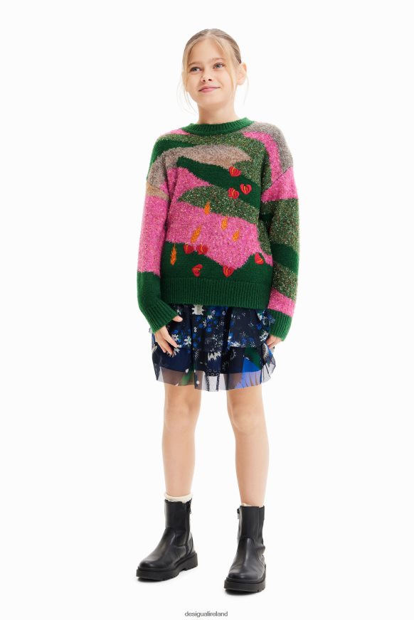 Desigual Girl Embroidered jacquard pullover Clothing PFVZ0B1711