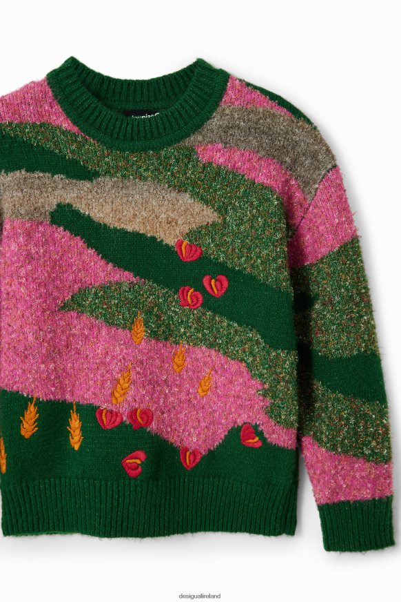 Desigual Girl Embroidered jacquard pullover Clothing PFVZ0B1711