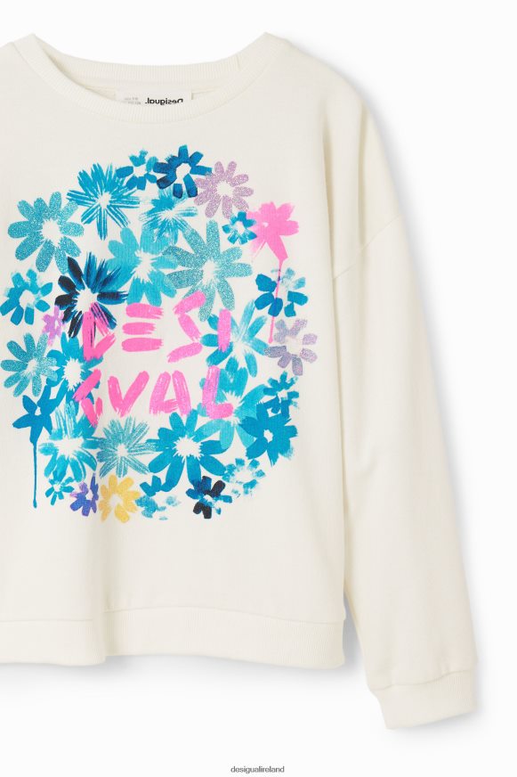 Desigual Girl Floral logo sweatshirt Clothing PFVZ0B1836