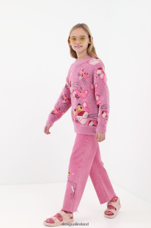 Desigual Girl Oversize Pink Panther jumper Clothing PFVZ0B1860