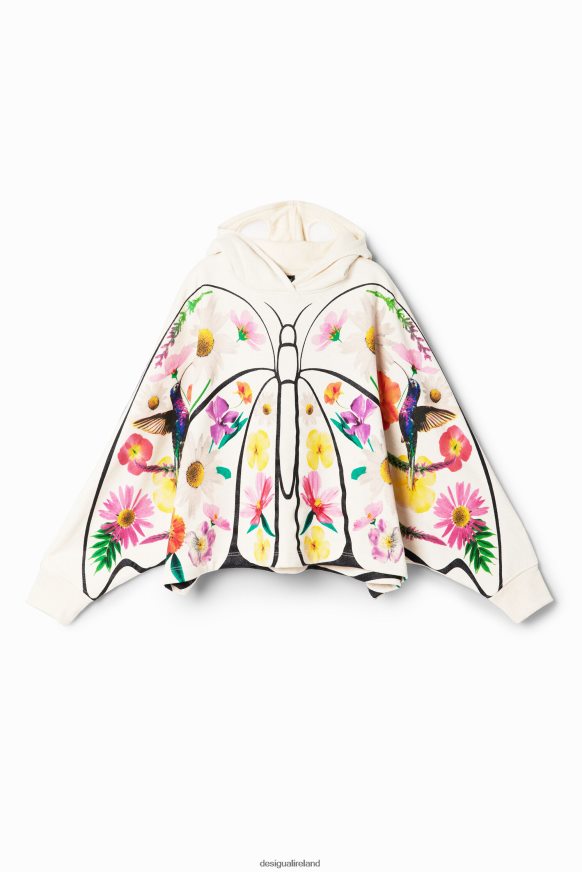 Desigual Girl Oversize butterfly hoodie Clothing PFVZ0B1750