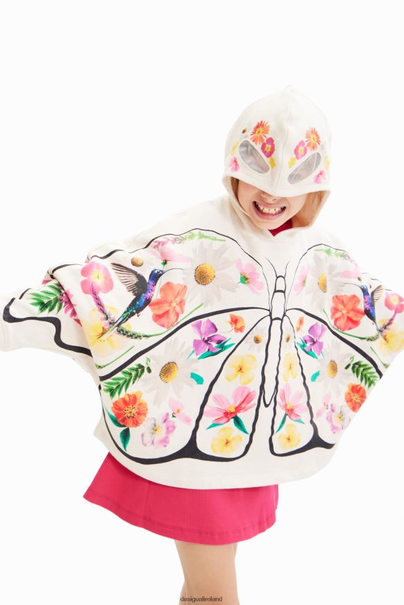 Desigual Girl Oversize butterfly hoodie Clothing PFVZ0B1750