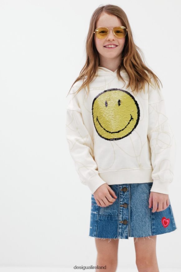 Desigual Girl Reversible sequin Smiley hoodie Clothing PFVZ0B1852