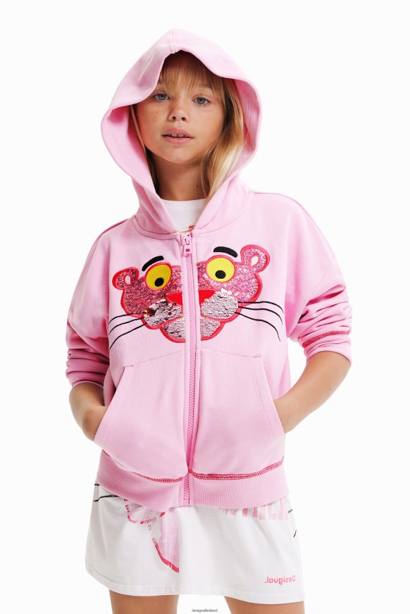 Desigual Girl Sequinned Pink Panther sweatshirt Clothing PFVZ0B1759