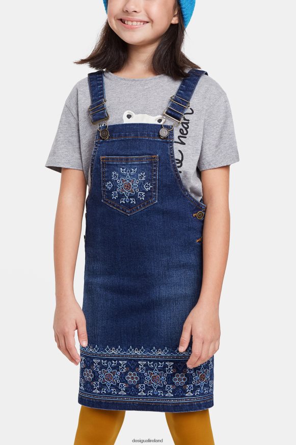Desigual Girl Embroidered denim overalls Clothing PFVZ0B1839