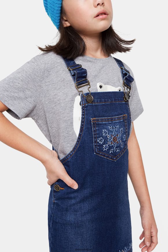 Desigual Girl Embroidered denim overalls Clothing PFVZ0B1839