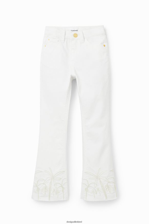 Desigual Girl Embroidered long flare jeans Clothing PFVZ0B1850