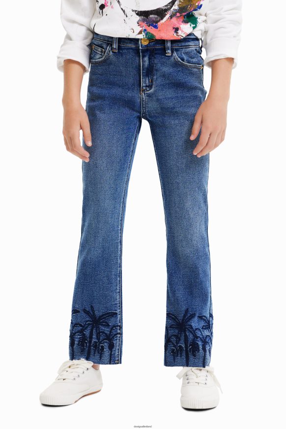 Desigual Girl Embroidered long flare jeans Clothing PFVZ0B1854