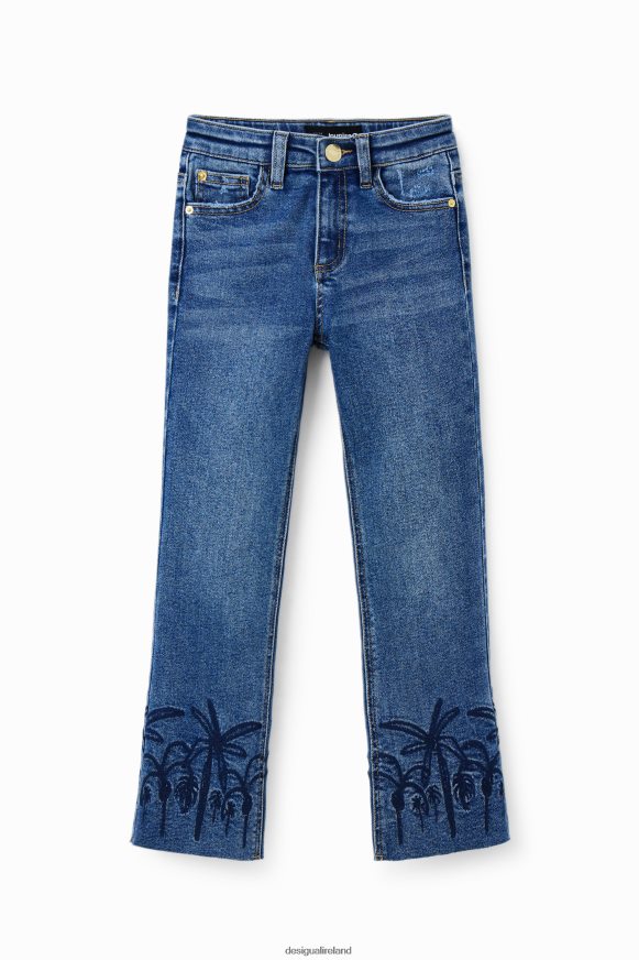 Desigual Girl Embroidered long flare jeans Clothing PFVZ0B1854