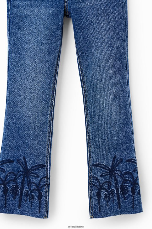 Desigual Girl Embroidered long flare jeans Clothing PFVZ0B1854
