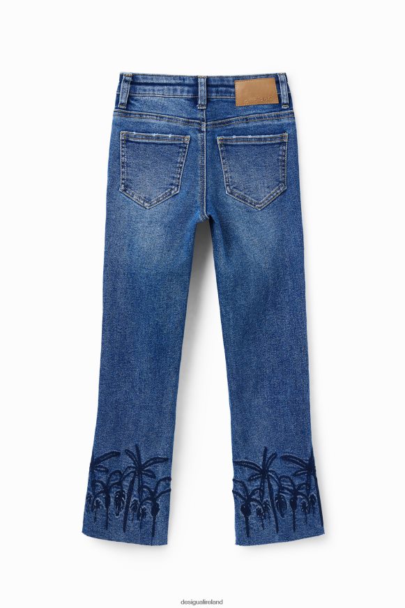 Desigual Girl Embroidered long flare jeans Clothing PFVZ0B1854