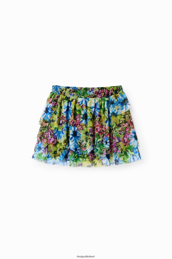 Desigual Girl Floral ruffled tulle mini skirt Clothing PFVZ0B1139