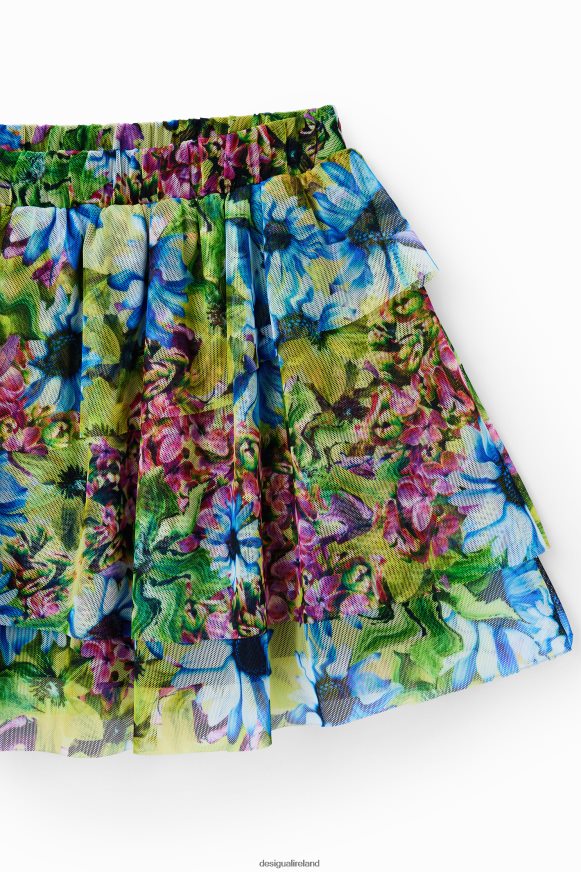 Desigual Girl Floral ruffled tulle mini skirt Clothing PFVZ0B1139