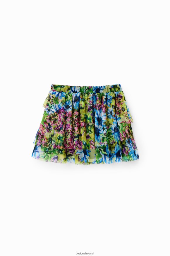 Desigual Girl Floral ruffled tulle mini skirt Clothing PFVZ0B1139