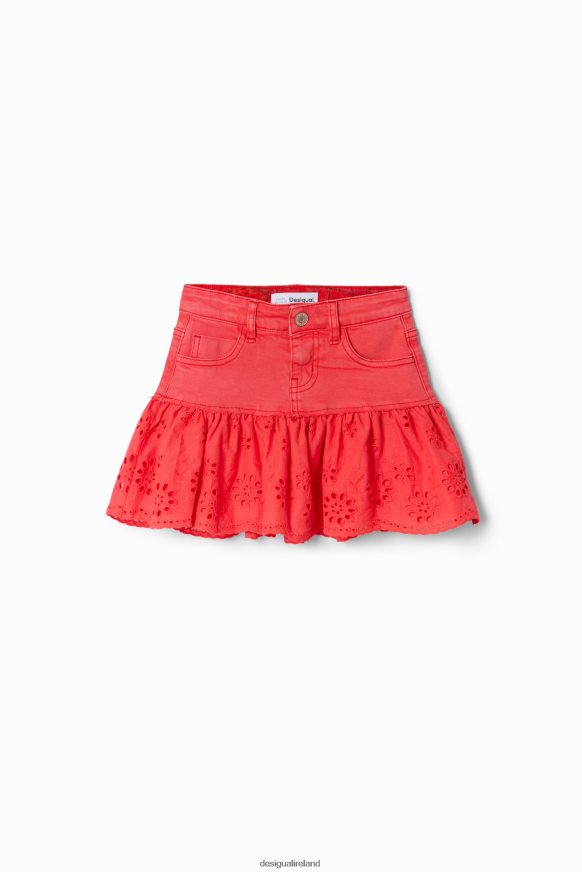 Desigual Girl Glossy ruffle denim mini skirt Clothing PFVZ0B1709