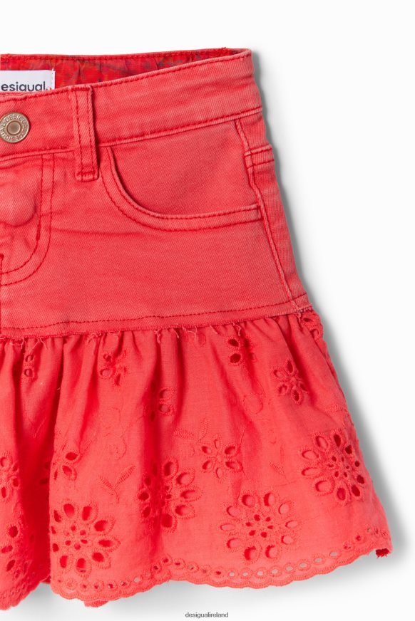 Desigual Girl Glossy ruffle denim mini skirt Clothing PFVZ0B1709